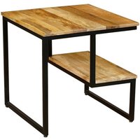 Jaipur Furniture Ltd Ravi Side Table - Mango Light Finish - Mango Wood/Iron - L50 x W50 x H50 cm - Light Finish in Brown