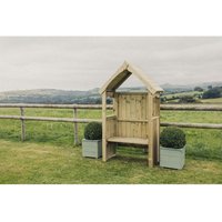 Churnet Valley Garden Furniture Ltd Poppy Arbour - Garden Furniture - Set of Waterproof Cushions Included in Brown