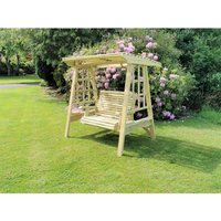 Churnet Valley Garden Furniture Ltd Antoinette 2 Swing Seat - Min. Assembly Required - Set of Cushions Inc in Brown