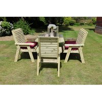 Churnet Valley Garden Furniture Ltd Ergo 2X2B 2XC Table Set - Min. Assembly Required - Set of Cushions Inc in Brown