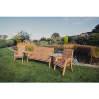 Churnet Valley Garden Furniture Ltd Valley 1X3B 2XC Angled Tray Set - Fully Assembled - Set of Cushion Inc in Brown