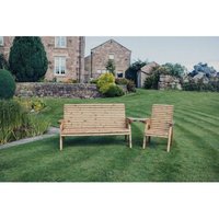 Churnet Valley Garden Furniture Ltd Valley 1XC 1X3B Angled Tray Set - Fully Assembled - Set of Cushion Inc in Brown
