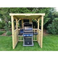 Churnet Valley Garden Furniture Ltd Emily BBQ Hut, Covered Timber gazebo, Min. Assembly Required in Brown