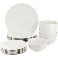 Glim & Glam Dinner Set 12 Piece Crockery Plates Bowls Set in White