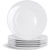 Glim & Glam Dinner Plates Porcelain 6 Piece Set 10.4" in White