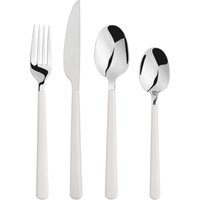 Glim & Glam Cutlery Sets Stainless Steel White ABS Handle 32PC Set in Off-White