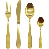 Glim & Glam Cutlery Sets Gold Stainless Steel Light Spoon Fork 24 Piece Set