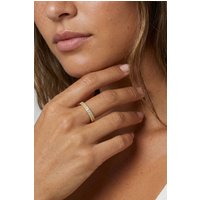 MUCHV Gold Stacking Cubic Zirconia Ring - Women's Jewellery | Size: Q