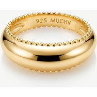 MUCHV Gold Dome Ring With Sphere Bobbles, Women's Jewellery | Size: Medium