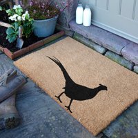 Artsy Mats Country Home Pheasant Extra Large Doormat in Black | Size: 60 cm x 90 cm