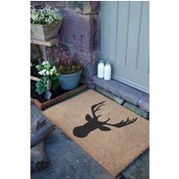 Artsy Mats Country Home Stagshead Extra Large Doormat in Black | Size: 60 cm x 90 cm