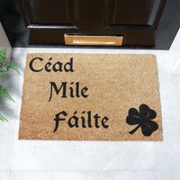 Artsy Mats Cead Mile Failte Doormat - Regular 60x40cm in Black | Size: 40 cm x 60 cm