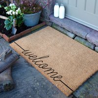 Artsy Mats Country Home Welscribble Doormat in Beige | Size: 60 cm x 90 cm