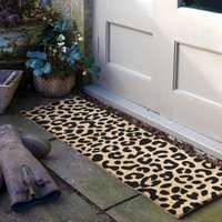 Artsy Mats Leopard Print Patio Doormat in Beige | Size: 40 cm x 120 cm