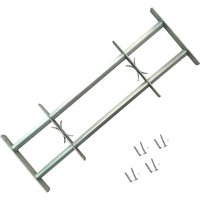 Berkfield Home Adjustable Security Grille for Windows with 2 Crossbars 1000-1500 mm in Silver