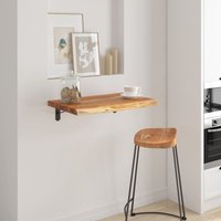 Berkfield Home Wall Shelf 70x40x3.8 cm Rectangular Solid Wood Acacia Live Edge in Brown