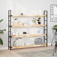 Berkfield Home Floating Shelf 140x20x4 cm Untreated Solid Wood Acacia in Brown | Size: 140 x 20 x 4 cm