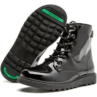 ToeZone Girl's Holly Girls Patent Leather Unicorn Boot in Black | Size: Infant 8