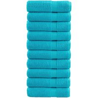 Berkfield Home Premium Shower Towels SOLUND 10 pcs Turquoise 70x140 cm 600 gsm in Blue
