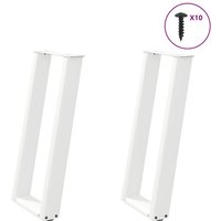 Berkfield Home Console Table Legs U-Shaped 2 pcs White 28x(72-73) cm Steel