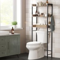 VASAGLE Over Toilet 3 Tier Storage Rack for Bathroom or Laundry in Medium Beige