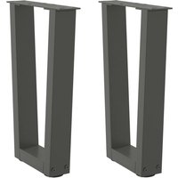 Berkfield Home Dining Table Legs V-Shape 2 pcs Anthracite 38x(42-43.3) cm Steel in Black