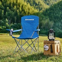 SONGMICS Heavy Duty Folding Camping Chairs Set of 2 with Drink Holder in Blue