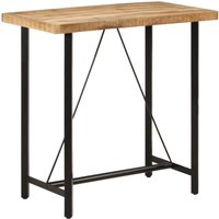 Berkfield Home Bar Table 110x55x107 cm Solid Wood Mango & Iron in Brown | Size: 110 x 55 x 107 cm