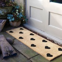 Artsy Mats Hearts Patio Doormat in Beige | Size: 40 cm x 120 cm