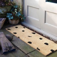 Artsy Mats Hedgehog Autumn Leaves Patio Doormat in Beige | Size: 40 cm x 120 cm