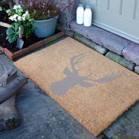 Artsy Mats Country Home Stagshead Extra Large Grey Doormat in Beige | Size: 60 cm x 90 cm