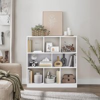 VASAGLE Multi-Position Freestanding Storage Bookcase Open Compartments in White