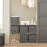 SONGMICS Multi Pack Fabric Storage Boxes Storage Containers Bins Easy Grip in Charcoal
