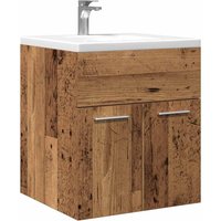 Berkfield Home Bathroom Sink Cabinet Old Wood 41x38.5x46 cm Engineered Wood in Brown