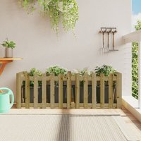 Berkfield Home Garden Raised Bed with Fence Design 150x50x50 cm Impregnated Wood Pine in Brown | Size: 150 x 50 x 50 cm