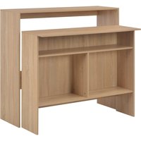 Berkfield Home Bar Table with 2 Table Tops Oak 130x40x120 cm in Brown | Size: 130 x 40 x 120 cm