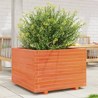 Berkfield Home Garden Planter Wax Brown 70x70x49.5 cm Solid Wood Pine
