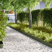 Berkfield Home Lawn Edgings 10 pcs Olive Green 100x0.5x20 cm Steel
