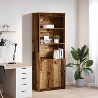 Berkfield Home Highboard Old Wood 70x35x180 cm Engineered Wood in Brown | Size: 70 x 35 x 180 cm