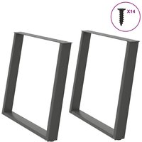 Berkfield Home vidXL Dining Table Legs U-Shaped 2 pcs Anthracite 100x(72-73) cm Steel in Black