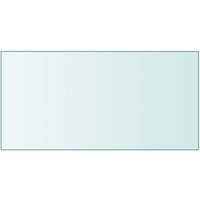 Berkfield Home Table Top Transparent 50x100 cm Tempered Glass in Black