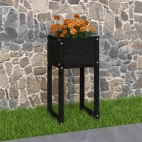 Berkfield Home Planter Black 40x40x81 cm Solid Wood Pine | Size: 40 x 40 x 81 cm