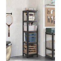 SONGMICS Industrial Storage Shelf Unit with Adjustable Metal Tiers in Light Beige