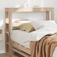 Berkfield Home Headboard with Shelves 75 cm Solid Wood Pine in Brown