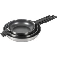 Kuhn Rikon Smart & Compact Stainless Steel Non-Stick Induction Frying Pan, Set of 3, 20, 24 & 28cm in Silver