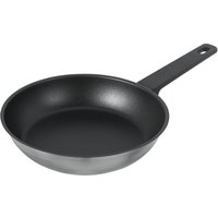 Kuhn Rikon Locarno Swiss Made Brushed Stainless Steel Non-Stick Induction Safe Frying Pan, 28cm in Silver