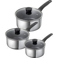 Kuhn Rikon Classic Stainless Steel Non-Stick Induction Safe 3-Piece Saucepan Set in Silver