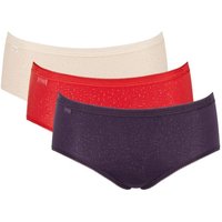 Sloggi Women's Basic+ Midi 3 Pack Briefs in Nude | Size: 18