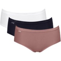 Sloggi Women's Basic+ Midi 3 Pack Briefs in Black | Size: 20