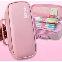 Obasyhig Simple Large-Capacity Pencil Case in Pink